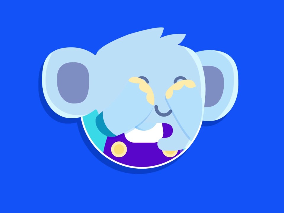 Animated Jumbo Privacy elephant on a blue background